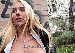 Sexy ebony babe pounded by fake driver