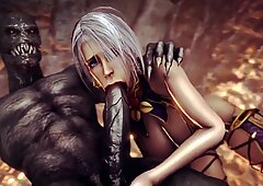 3D Game fucking and sewer interracial gangbang