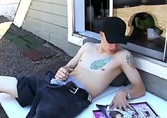 Shane Beats Off On Roof