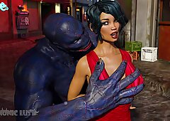 3D Hentai Monster fucks glamour girls in the streets. 3DX Monster Sex Animation