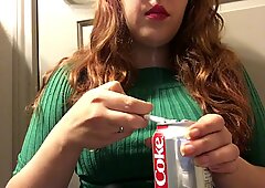 Sexy Chubby Teen with Hot Big Tits in Sweater Smoking Cork Tip Cigarette