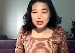 Cute Korean Girl Flashing on Camera