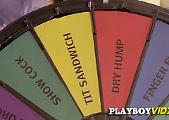 Couple has fun playing naughty cards in a nice meeting, Horny wife sucks another husband s cock.