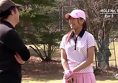 Subtitled uncensored outdoor Japanese golf penalty game HD