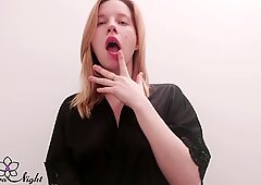 Babe Passionate Caresses Big Boobs - Solo Closeup