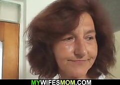 dirty old mother-in-law ready to ride his big cock