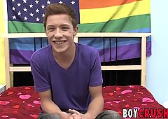 Young man demonstrates ass play while stroking his cock