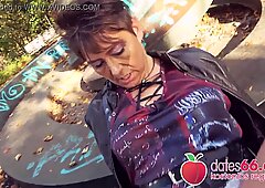 Weird-looking German granny     MILF     Rubina takes big cock in public! Dates66.com
