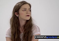 Black grandpa takes advantage of horny teens punani during photoshoot